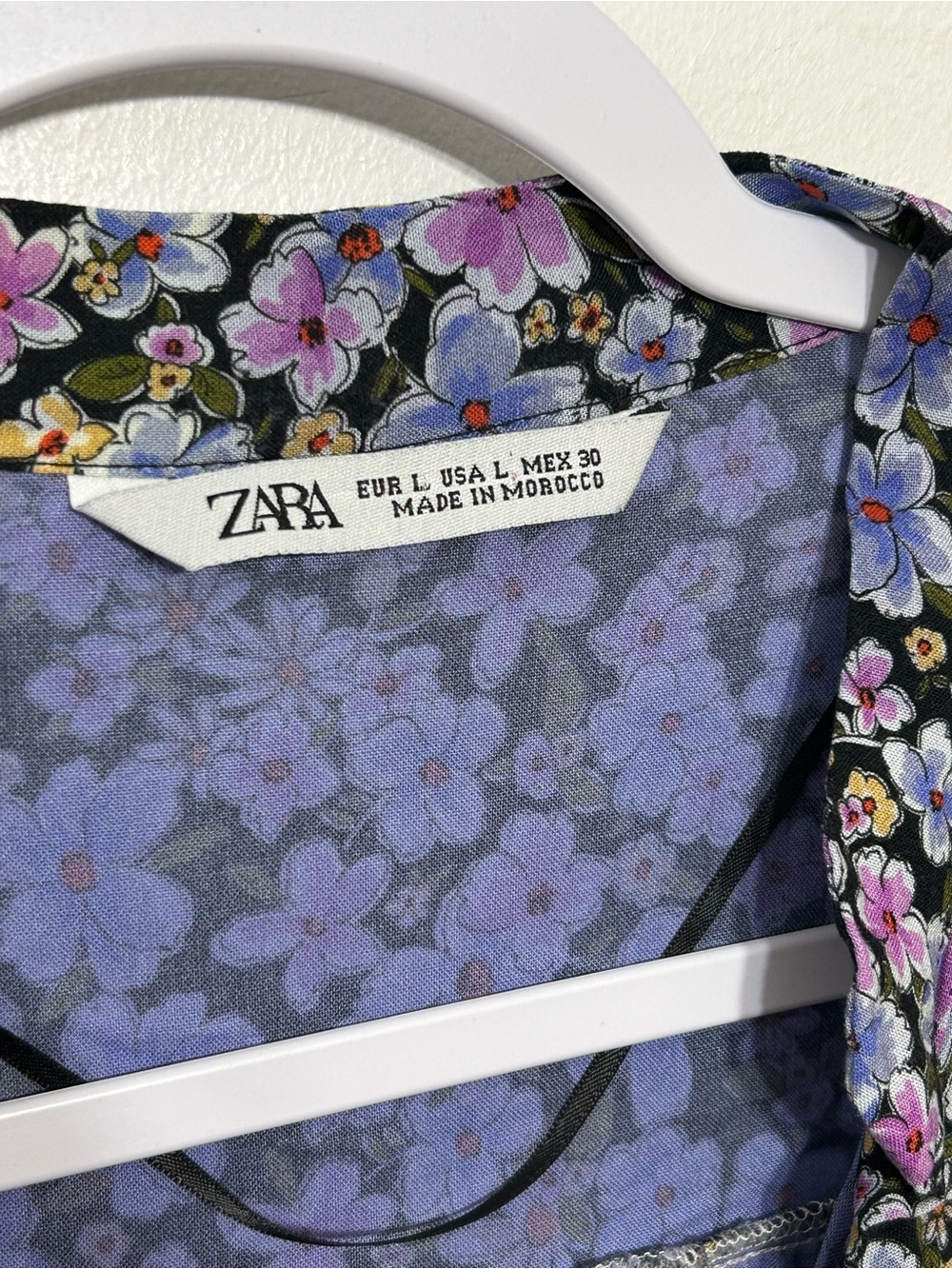 Zara Ditsy Floral Cottagecore Prairie Maxi Dress Womens Size Large - Picture 7 of 8
